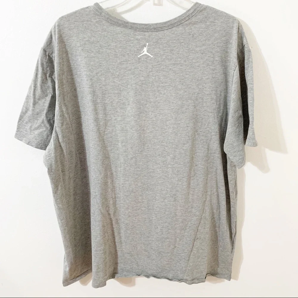 Air Jordan Gray Graphic T-Shirt Men’s Cotton Crewneck Short Sleeve Tee Size XXL